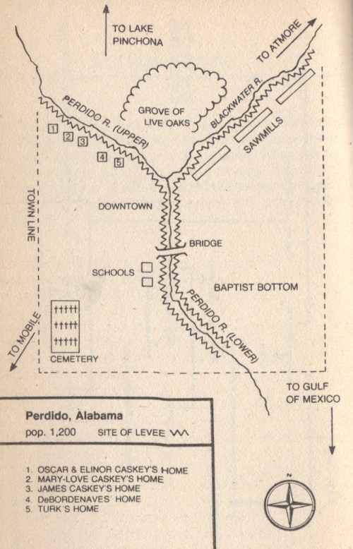 Mapa de Perdido con el dique