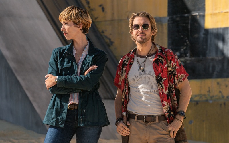 Dan Stevens y Rebecca Hall en Godzilla vs Kong
