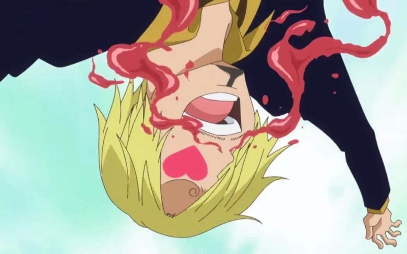 Sanji sangrando por la nariz